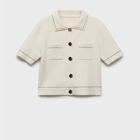 NWT MANGO
Women's Contrast Trim Crop Cardigan Sweater - Picture 7 of 8